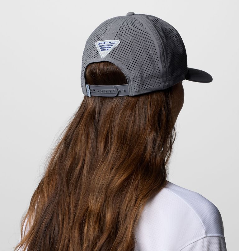 Tidal Pursuit 3D Stretch Snap Back Ball Cap, Color: City Grey, Fish Circle Bass, image 6