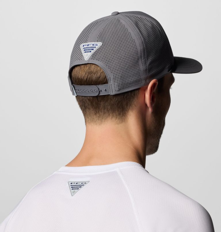 Tidal Pursuit 3D Stretch Snap Back Ball Cap, Color: City Grey, Fish Circle Bass, image 4