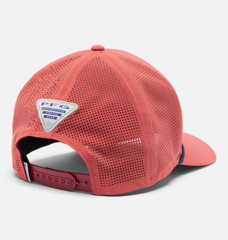 Tidal Pursuit 3D Stretch Snap Back Ball Cap, Color: Dusty Crimson, Fish Circle Red Fish, image 2