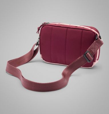 Unisex Trail Traveller Crossbody Bag, Color: Rich Wine, Eraser Pink, image 2