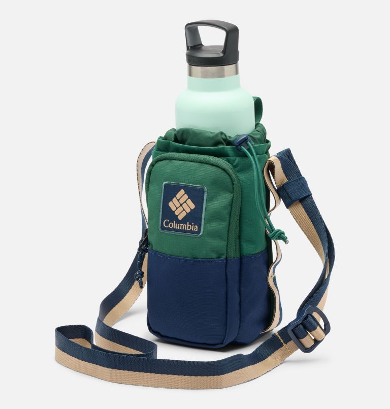 Trail Traveler Water Bottle Sling, Color: Rain Forest, Collegiate Navy, image 1