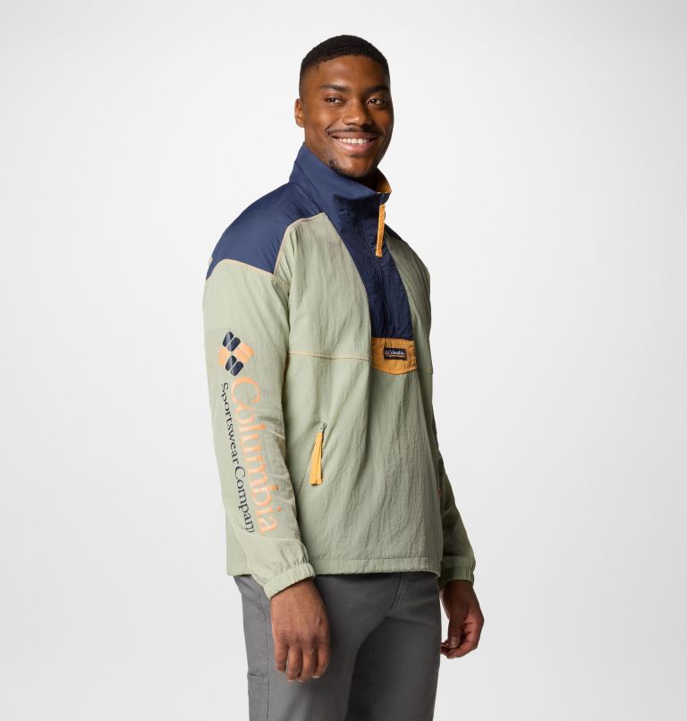 Men's Riptide II Retro Windbreaker Anorak, Color: Safari, Nocturnal, image 4