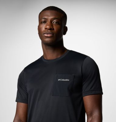 T-shirt tecnica con tasca Columbia Hike da uomo, Color: Black, image 4