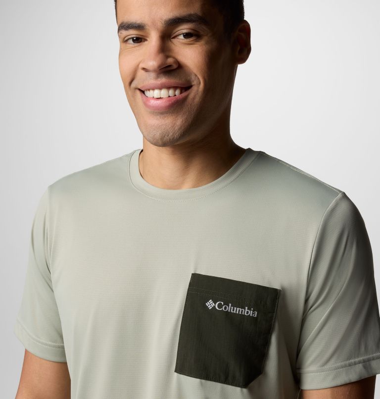 Camiseta técnica con bolsillo Hike para hombre, Color: Safari, Greenscape, image 4