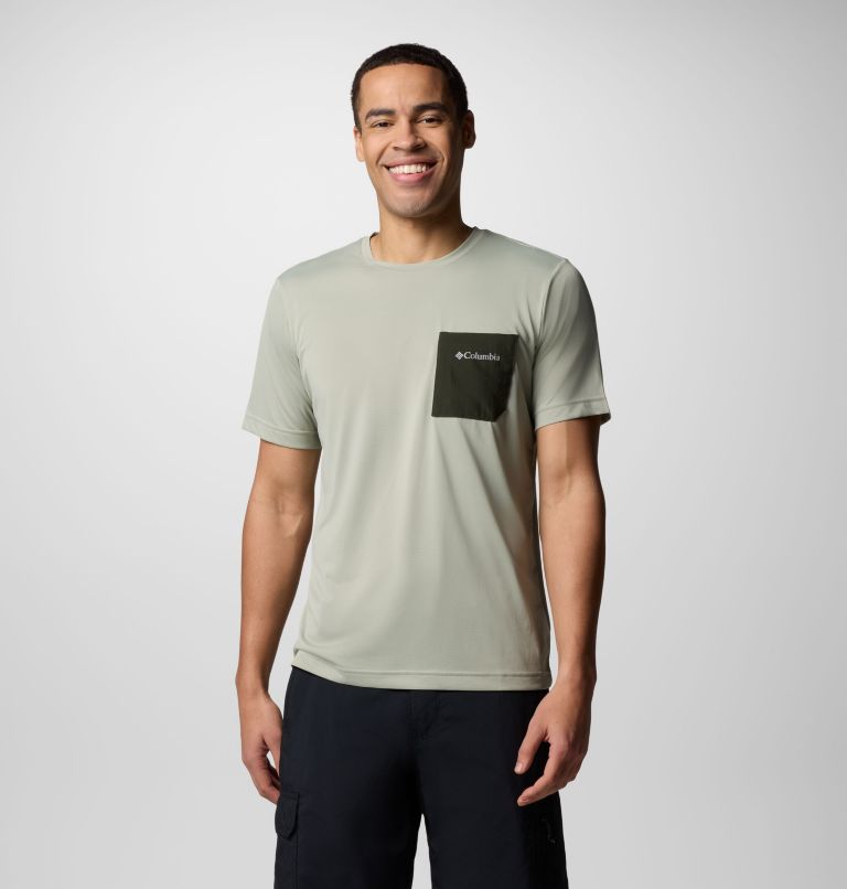 Camiseta técnica con bolsillo Hike para hombre, Color: Safari, Greenscape, image 1