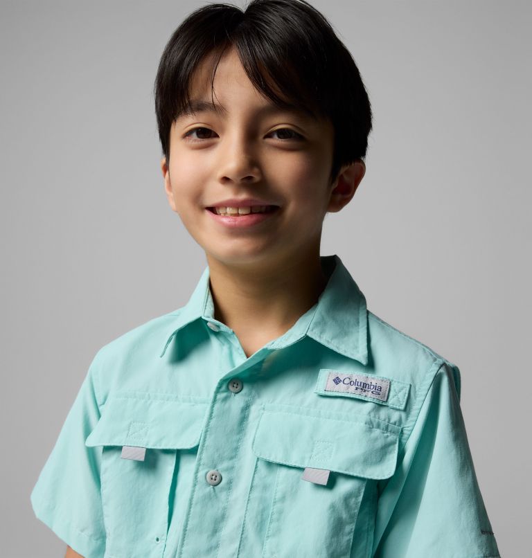 Boys' PFG Bahama II Short Sleeve Shirt, Color: Spray, image 4