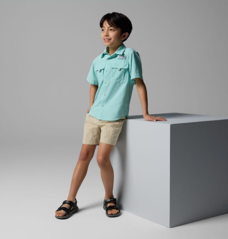 Boys' PFG Bahama II Short Sleeve Shirt, Color: Spray, image 1