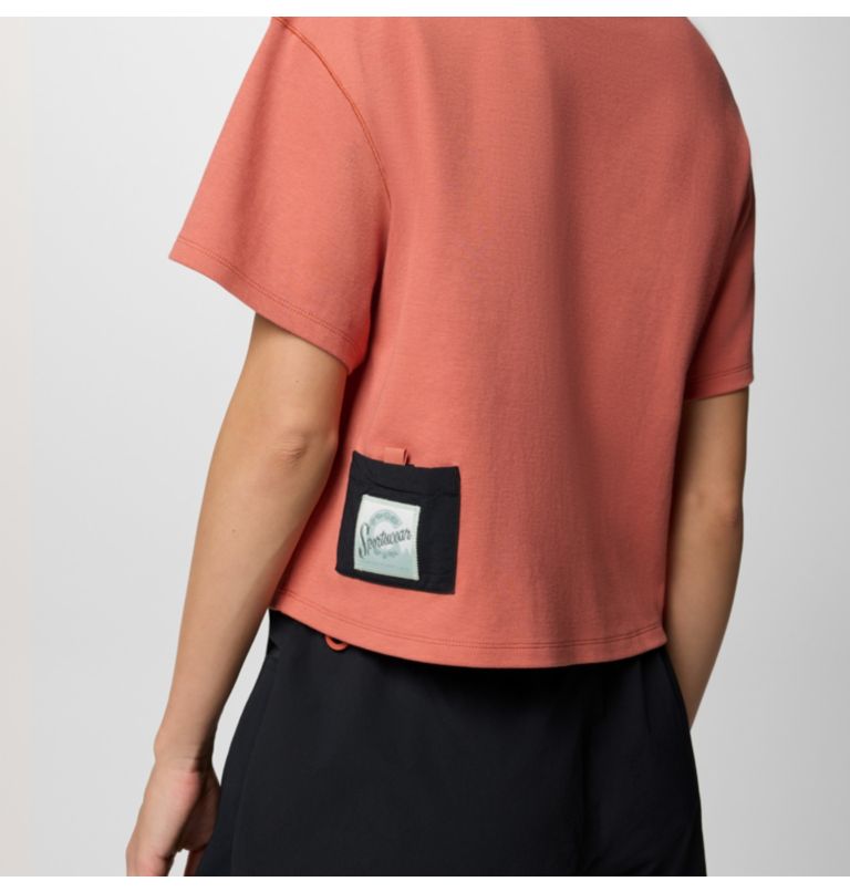 Women's Cove Beach Cropped Pocket T-Shirt, Color: Mars, Black, image 5