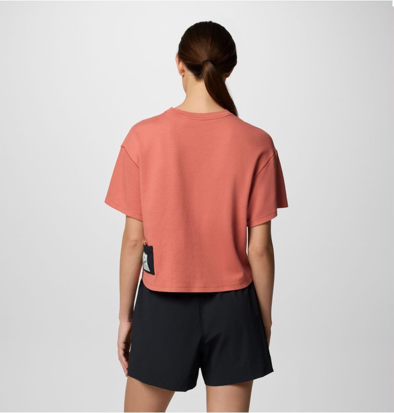 Women's Cove Beach Cropped Pocket T-Shirt, Color: Mars, Black, image 2