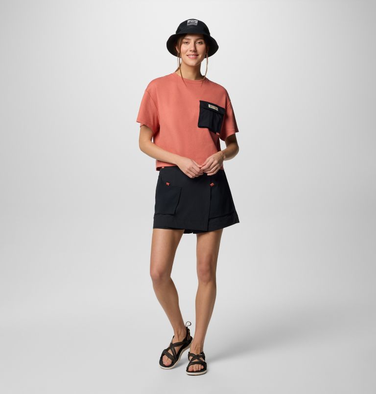 Women's Cove Beach Cropped Pocket T-Shirt, Color: Mars, Black, image 6