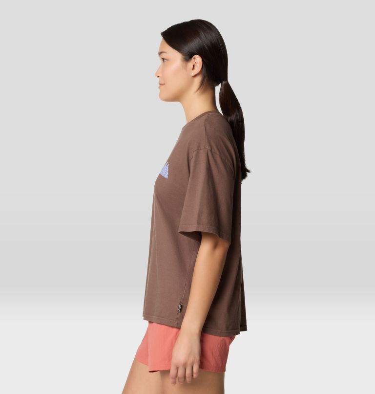 Women's MHW Mountains Collab Short Sleeve, Color: Carob, image 3