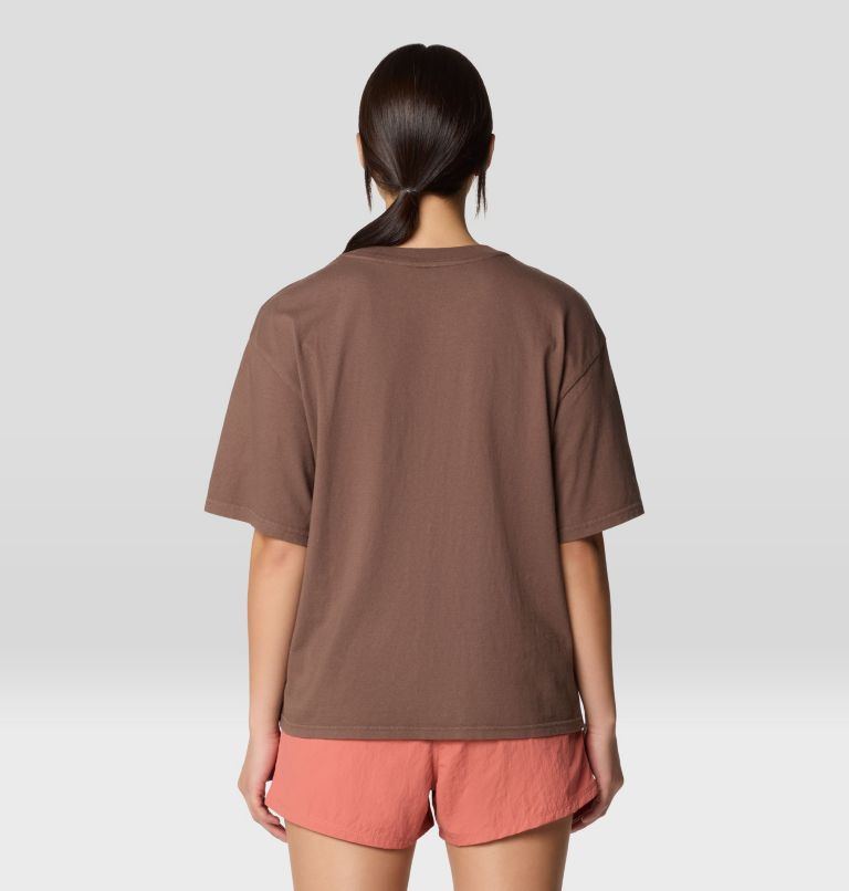 Women's MHW Mountains Collab Short Sleeve, Color: Carob, image 2