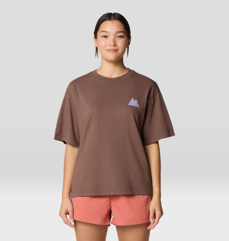 Women's MHW Mountains Collab Short Sleeve, Color: Carob, image 1