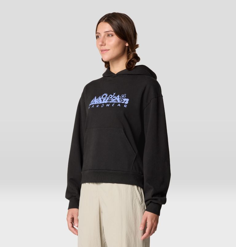 Women's MHW Sun Stash Collab Crop Hoody, Color: Stealth Grey, image 4