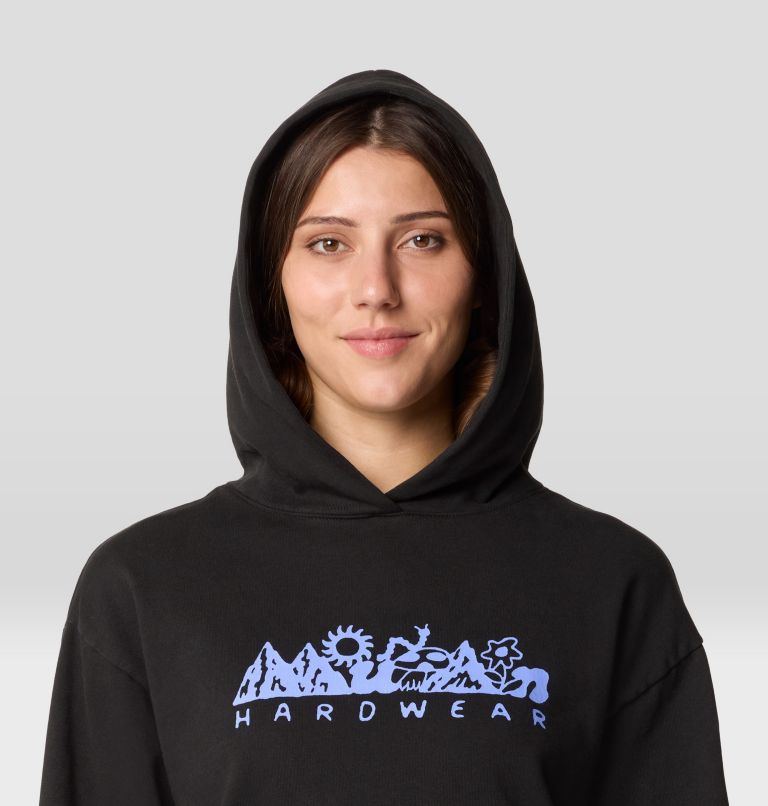 Women's MHW Sun Stash Collab Crop Hoody, Color: Stealth Grey, image 5