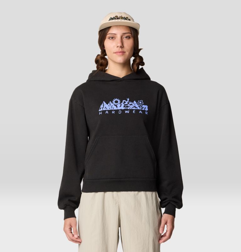 Women's MHW Sun Stash Collab Crop Hoody, Color: Stealth Grey, image 6