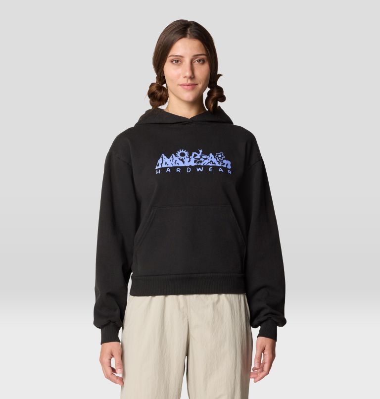 Women's MHW Sun Stash Collab Crop Hoody, Color: Stealth Grey, image 1
