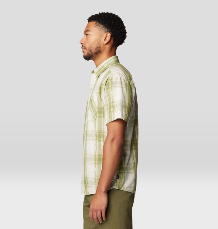 Men's Cottonwood Lite Short Sleeve Shirt, Color: Light Cactus Convoy Plaid, image 4