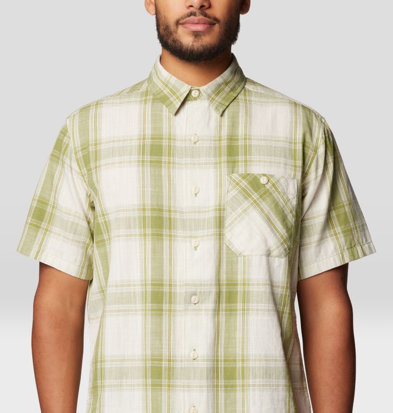 Men's Cottonwood Lite Short Sleeve Shirt, Color: Light Cactus Convoy Plaid, image 5