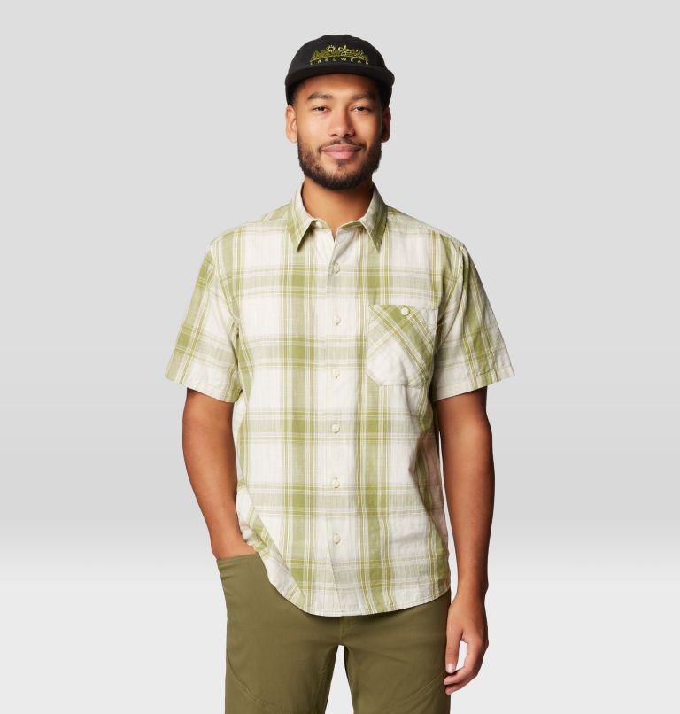 Men's Cottonwood Lite Short Sleeve Shirt, Color: Light Cactus Convoy Plaid, image 6