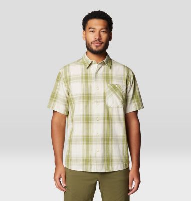 Men's Cottonwood Lite Short Sleeve Shirt, Color: Light Cactus Convoy Plaid, image 5
