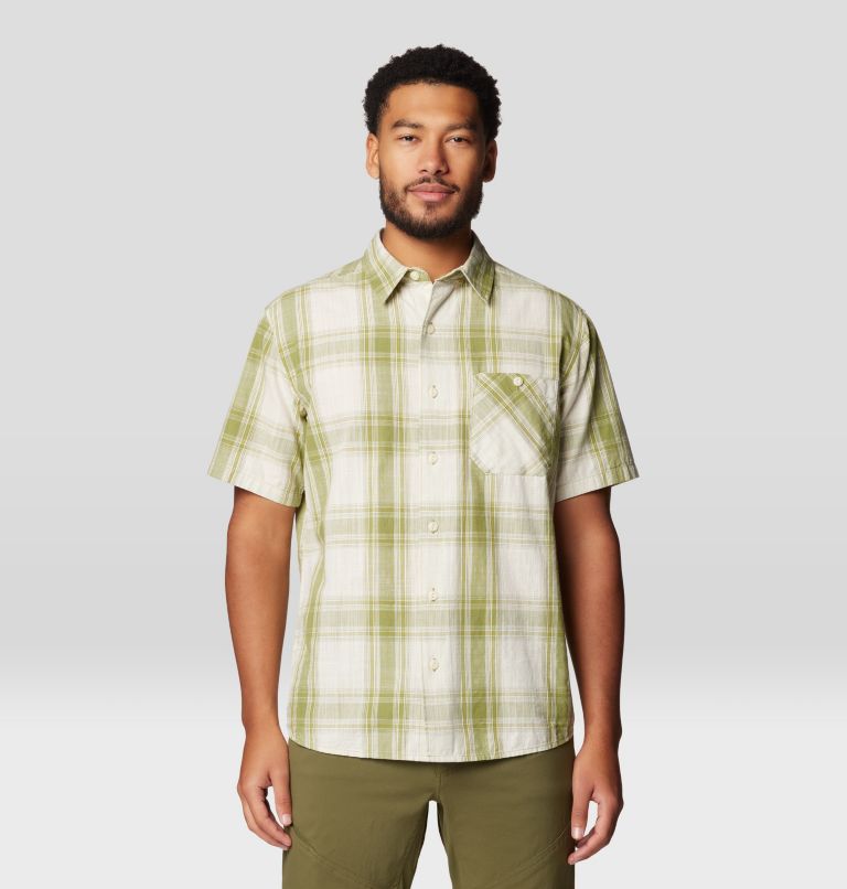 Men's Cottonwood Lite Short Sleeve Shirt, Color: Light Cactus Convoy Plaid, image 1