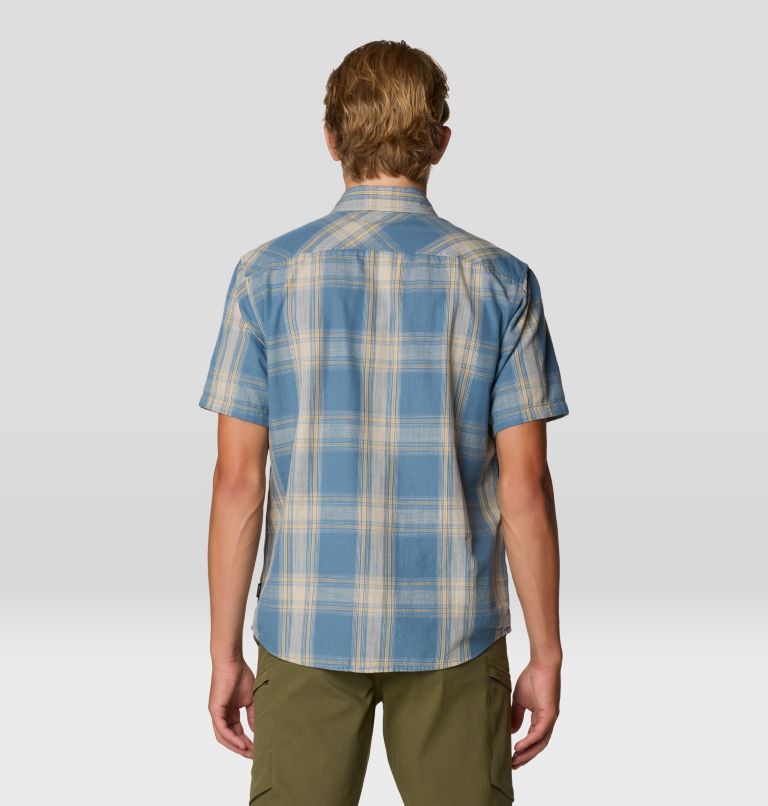 Men's Cottonwood Lite Short Sleeve Shirt, Color: Adriatic Blue Convoy Plaid, image 3