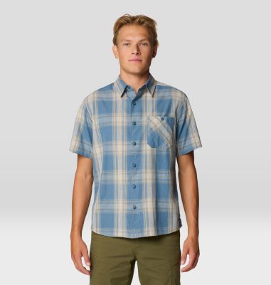 Men's Cottonwood Lite Short Sleeve Shirt, Color: Adriatic Blue Convoy Plaid, image 13