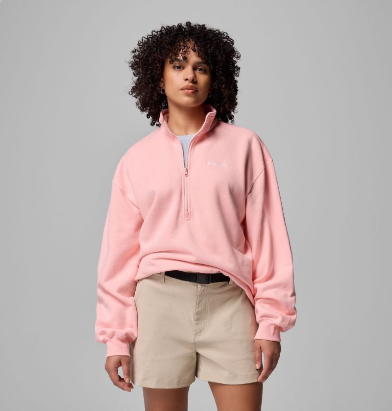 Women's Aldermore Half Zip Fleece Pullover, Color: Pink Sand, image 1