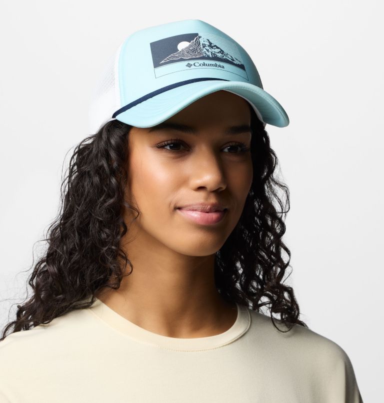 Women's Misty Ridge Women's Foam Trucker Hat, Color: Spray, Sea Salt, Linear View, image 2