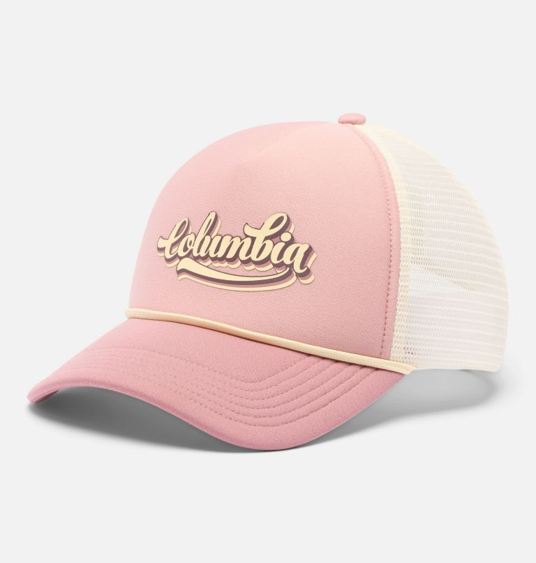 Women's Misty Ridge Women's Foam Trucker Hat, Color: Eraser Pink, Fig, Chalk, Elevated Script, image 1