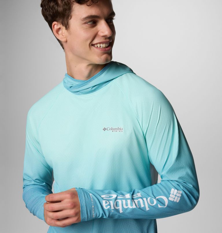 Men's PFG Terminal Deflector Zero II Hoodie, Color: Blue Echo, Gulf Stream Gradient, image 5