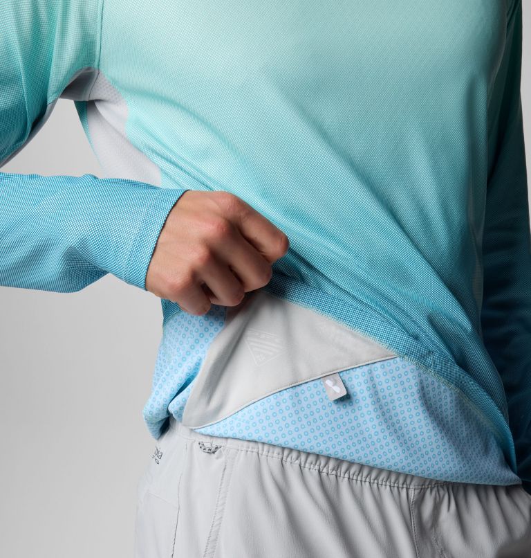 Men's PFG Terminal Deflector Zero II Hoodie, Color: Blue Echo, Gulf Stream Gradient, image 7