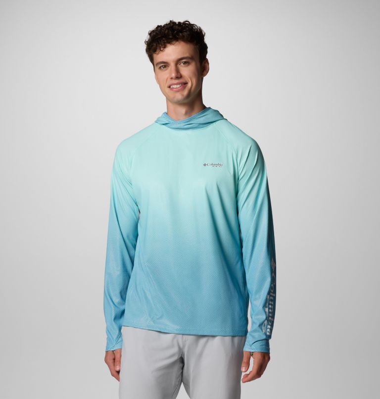 Men's PFG Terminal Deflector Zero II Hoodie, Color: Blue Echo, Gulf Stream Gradient, image 1