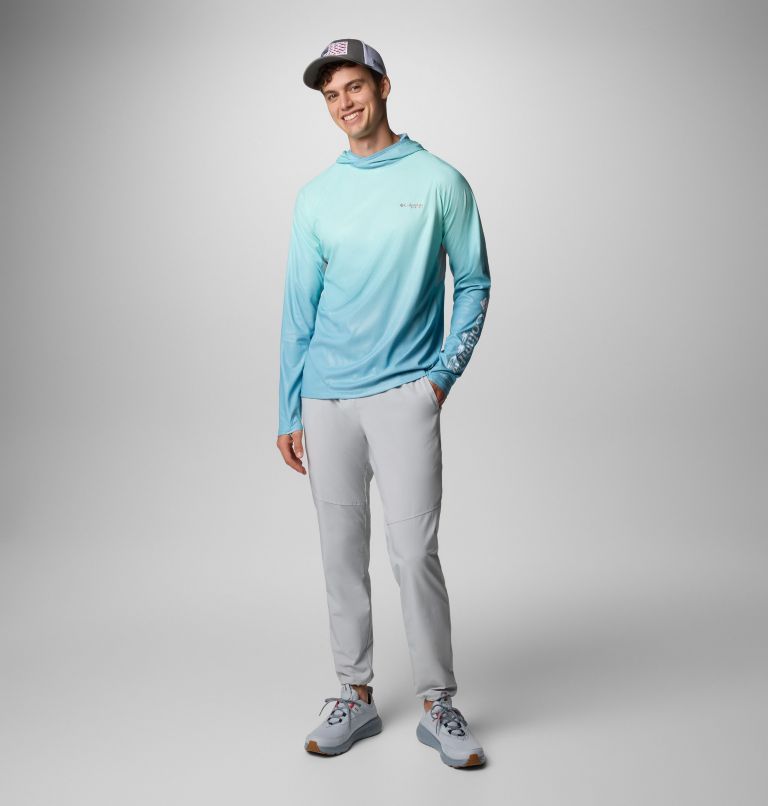 Men's PFG Terminal Deflector Zero II Hoodie, Color: Blue Echo, Gulf Stream Gradient, image 2