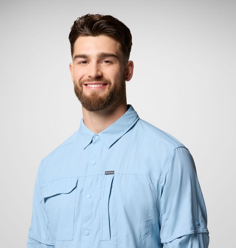 Men's Skien Valley Long Sleeve Shirt, Color: Ripple Blue, image 5
