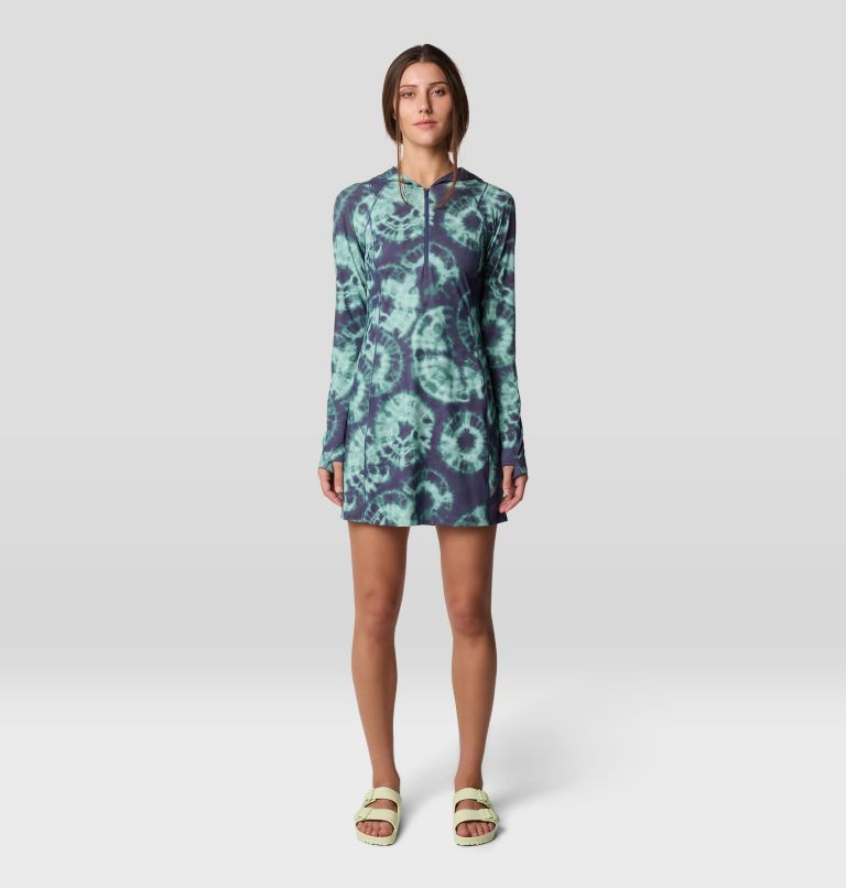 Women's Crater Lake Dress, Color: Lapis Dusk Spore Dye Print, image 1