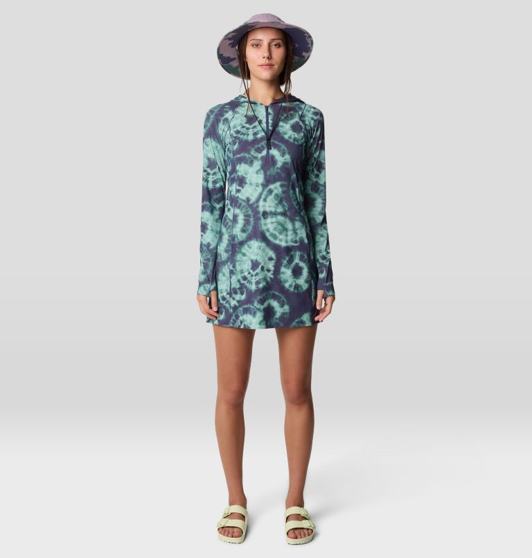 Women's Crater Lake Dress, Color: Lapis Dusk Spore Dye Print, image 2