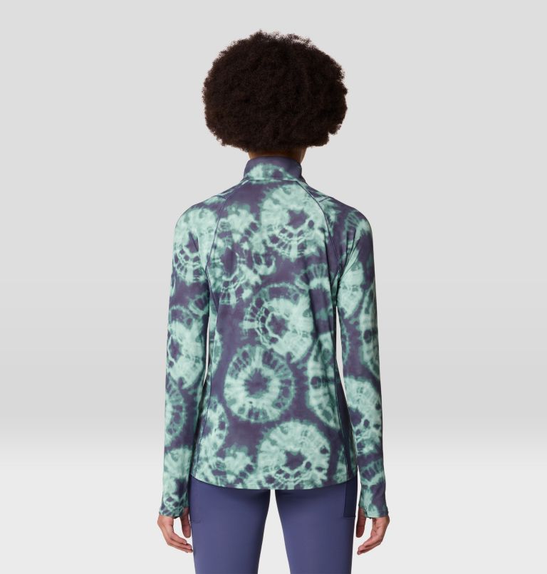 Women's Crater Lake 1/2 Zip, Color: Lapis Dusk Spore Dye Print, image 2