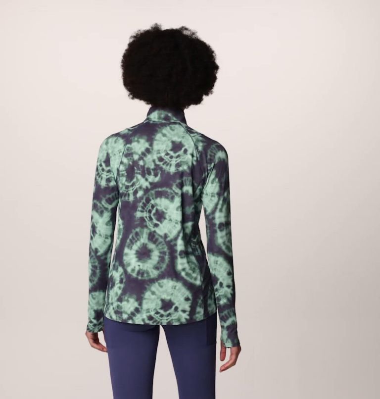 Women's Crater Lake 1/2 Zip, Color: Lapis Dusk Spore Dye Print