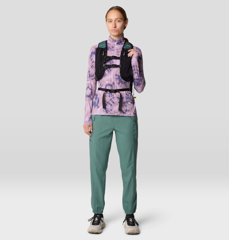Women's Crater Lake 1/2 Zip, Color: Wisteria Spore Dye Print, image 2