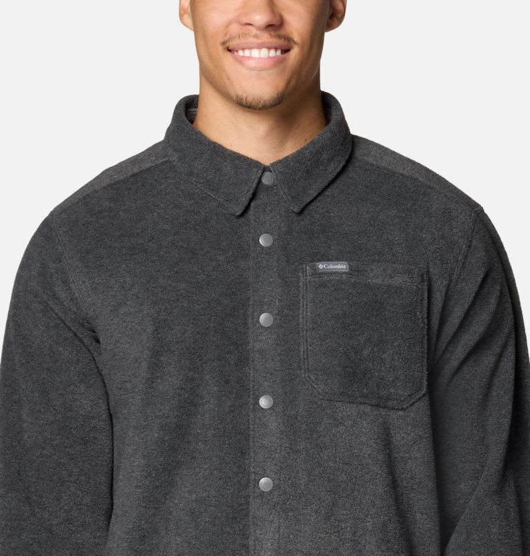 Men's Steens Mountain Solid Shirt Jacket, Color: Charcoal Grey Heather, image 4