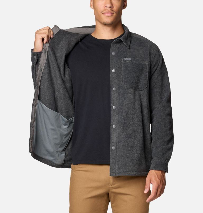 Men's Steens Mountain Solid Shirt Jacket, Color: Charcoal Grey Heather, image 5