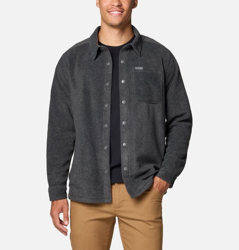 Men's Steens Mountain Solid Shirt Jacket, Color: Charcoal Grey Heather, image 6