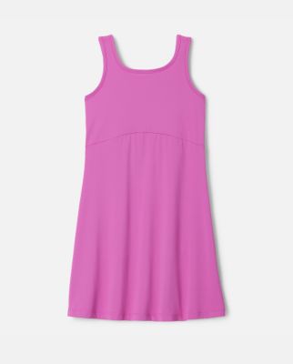 Flatlay of a girls' pink dress.