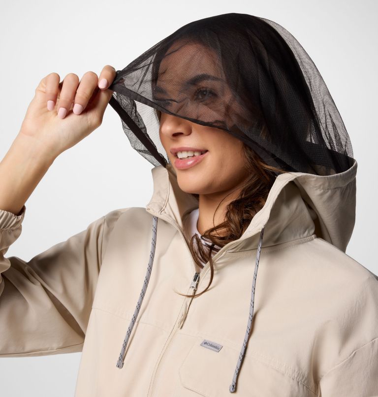 Women's Skien Valley Hooded Long Sleeve Shirt, Color: Dark Stone, image 5