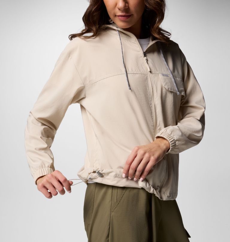 Women's Skien Valley Hooded Long Sleeve Shirt, Color: Dark Stone, image 7