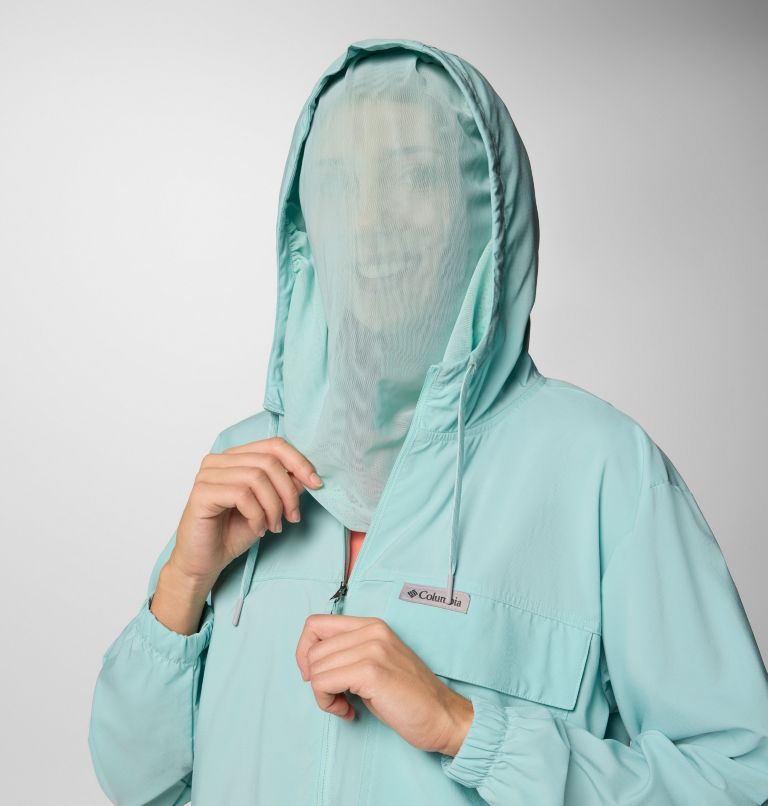Women's Skien Valley Hooded Long Sleeve Shirt, Color: Spray, image 6