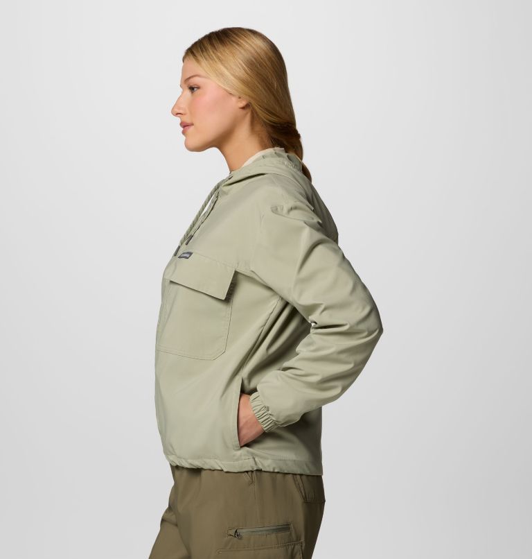 Women's Skien Valley Hooded Long Sleeve Shirt, Color: Safari, image 3