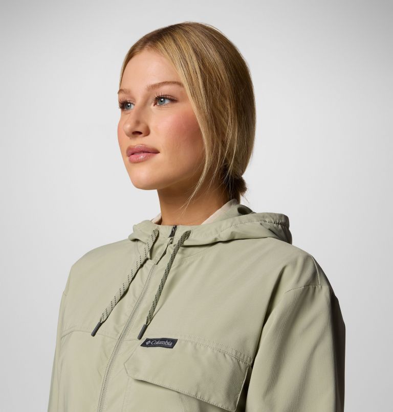 Women's Skien Valley Hooded Long Sleeve Shirt, Color: Safari, image 4